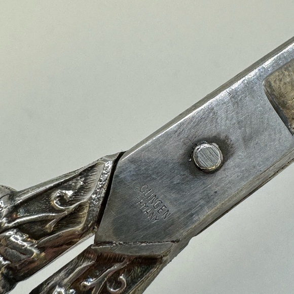 Vintage Solingen Germany Silverplate Sewing Embroidery Scissors Eisenburg-Lozano - Picture 9 of 12